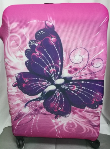 картинка Чехол для чемодана  L ( Розовый с бабочкой ) от магазина Компания+