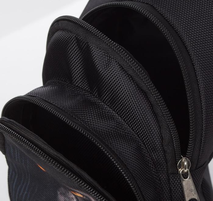 картинка Сумка-слинг, отдел на молнии, наружный карман, регулируемый ремень, цвет чёрный от магазина Компания+